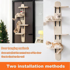 Cat Tree Door Hanger, Door Hanging Cat Climber Shelves, 4-Levels Mounted Over Door Cat Climber for Indoor Cats