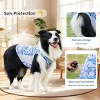 Dog Shirt, Cooling Vest Lightweight Breathable, Dog T-Shirts All-Season Sun Protection Quick Dry Soft Stretchy Reflective Tank Top - Small Medium Large Dogs (Blue Wave, Medium)