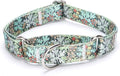 Martingale Dog Collars - Flower Multicolor Cute Patterns, Adjustable Nylon Training Dog Collar Suitable for Boy and Girl Dogs Medium Large Dogs (M, Green)