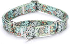 Martingale Dog Collars - Flower Multicolor Cute Patterns, Adjustable Nylon Training Dog Collar Suitable for Boy and Girl Dogs Medium Large Dogs (L, Green)