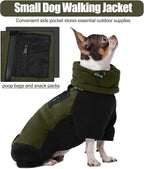 DENTRUN Dog Winter Coat, Warm Fleece Jacket, Pajamas Turtleneck Sweater, Cold Weather Outfit, Thermal Bodysuit, Sweatshirts, Snowsuit, Puppy Coat, Apparel, Fleece Soft Jumpsuit