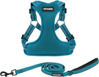 Best Pet Supplies Voyager Adjustable Step-in Flex Breathable Mesh Dog Harness for Small Medium Large Dogs Leash Set (Turquoise), L