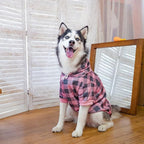 KOOLTAIL Plaid Dog Hoodie Pet Clothes Sweater with Hat and Pocket for Small Medium Large Size Dogs, Soft Winter Warm Dog Cold Weather Coat, Fleece Fall Dog Hooded Sweatshirt for Puppy Cats, Pink L
