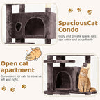 BestOffice 54 Inch Cat Tree, Multi-Level Cat Tower with Condo, Perches, Sisal Scratching Posts, Climbing Ladder,Indoor Activity Center Play House for Kittens & Adult Cats, Purple