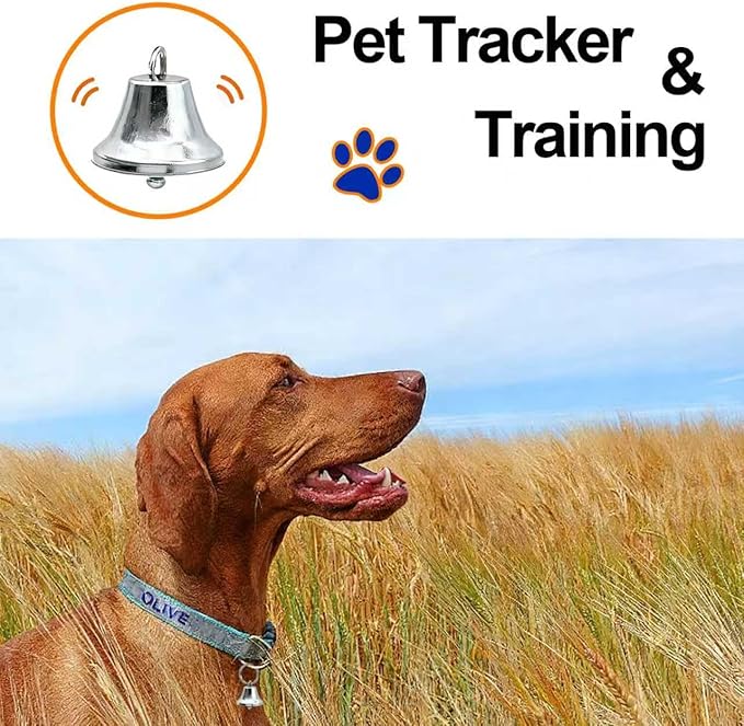 Large Dog Christmas Bells, Collar Loud Bells, Pet Tracker，Pet Loss Prevention, Handmade Metal(Silver)