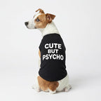 Fitwarm Cute But Psycho Dog Shirt, Summer Clothes for Small Dogs Boy Girl, Funny Pet Outfit, Black, White, XS
