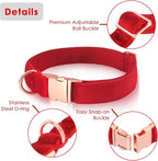 Bubblepup Velvet Dog Collar and Leash Set, Dog Collars for Small Medium Large Dogs Leash for Training & Walking