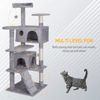 54-Inch Cat Tree Multi-Level Condo Tower Bed Furniture Kitten Play House with Scratching Posts