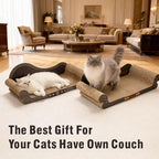Sofa Shaped Cat Scratching Board,26.6" Extra Large Scratcher Bed for Large Cat Multi-Cats, Scratch Boards Lounge Bed,Cat Couch Furniture Protector (Black)