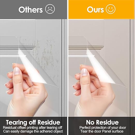 Enhanced Door Protector: Thick Clear Heavy-Duty Anti-Scratch Guard - Flexible Pet Scratch Shield for Doors, Furniture, Windows, and Walls, Easy to Install and Clean (9.4" W x 118" L)