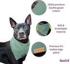 Premium Cotton Dog Bandanas - 2 Pack - Adjustable Fit - Washable - for Small, Medium & Large Breeds - Girl & Boy Dog Accessories - Multiple Sizes (Forest Green & Seafoam Green, Small)