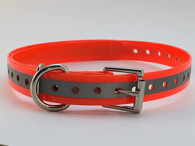 Replacement Strap for SportDOG Collars - 3/4" Wide Ultra-Durable Dog E-Collar Replacement for Training, Bark, Shock, Electric, and GPS Collars - 28" Adjustable Length SportDOG (Reflective Orange)