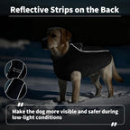 IDOMIK Warm Dog Coat with Harness, Waterproof Reflective Dog Jackets for Small Medium Large Dogs, Fleece High Collar Winter Jacket with Zipper, Pet Winter Snowsuit Clothes for Cold Weather,Black XL