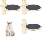 3 Pack 17.32" x 13.78" Cat Tree Attachments Accessories Tower Replacement Platform Soft Felt Blanket Wooden Perch Step Handwoven Hemp Rope Scratch for Floor to Ceiling DIY Indoor Cats Tower