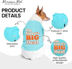 Parisian Pet Dog Shirt – 100% Cotton Shirts for Small Dogs – Sleeveless Big Deal Pet Vest – Lightweight and Breathable Dogs Apparel – Cute Summer Dog Clothes - Stretchy T Shirts for Pets