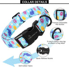 ARING PET Easter Dog Collar, Cute Blue Colorful Eggs Rabbit Floral Pet Collars with Quick Release Buckle for Puppy Small Medium Large Boy Girl Dogs-L