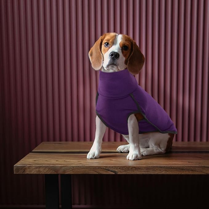 ROZKITCH Dog Pajamas for Large Dogs, Pet Windproof Warm Cold Weather Jacket Vest Cozy Jumpsuit Apparel Outfit Clothes for Walking Hiking Travel Sleep Purple 2XL