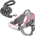 AUROTH Dog Harness and Leash Set, Soft Padded Service Dog Vest with 5.25FT Dog Leash, No Choke, Easy On Pet Vest, Adjustable Reflective No Pull Dog Harness for Large Dogs, Easy Walking and Training