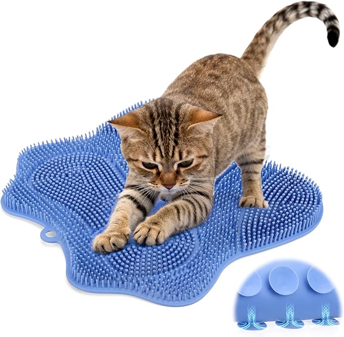 Mity rain Cat Scratching Post Silicone for Indoor Cats, Reusable Cat Scratcher with Suction Cups, Cat Scratch Pad for Beds, Furniture, Sofa Protect