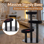 Happy & Polly Gothic Cat Tree with Coffin Bed - 40.9" Black Cat Tower with Soft Mats (Red)