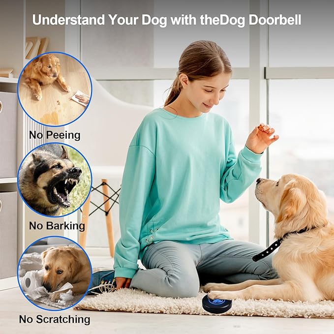 Dog Door Bell (2026 Self-Illuminating Enhanced Touch) for Potty Training, Wireless Dog Doorbells to Go Outside, 1000 Feet Long Range, IP65 Waterproof, 60 Melodies & Adjustable Volume (1 Button)