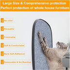 Large Cat Scratching Mat, 118"x15.8" Self-Adhesive Scratch Furniture Protector, Trimmable Wall Climbing Carpet, Couch Protector, Scratching Pad Replacement (Light Gray, 30 Nails)