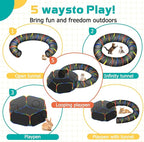 LUCKITTY Portable Cat Enclosure - 2-in-1 Outdoor Catio with Tent & Tunnel, Foldable Playpen for Indoor Cats, Includes Storage Bag for Cats & Small Animals Rainbow Color