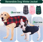 Kuoser Reversible Winter Coat, British Style Jacket for Small Medium Dogs - Warm, Windproof Puppy Cold Weather Vest, Red M