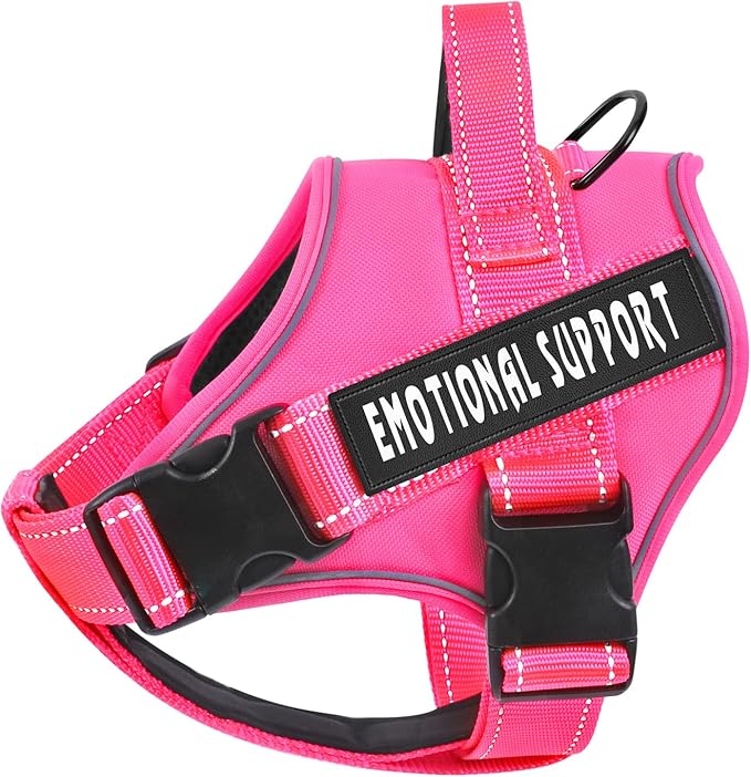 voopet Service Dog Harness, Emotional Support Pet Vest Harness, Reflective Breathable and Adjustable No-Pull ESA Dog Harness for Small Medium Large Dogs (with 4 PCS Removeable Tags)