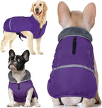 QBLEEV Dog Winter Coat, Warm Dog Coat Reflective Jacket, Turtleneck Waterproof Pet Clothes for Cold Weather Thicken Fleece Snowsuit Christmas Vest Pet Apparel for Small Medium Large Dogs M