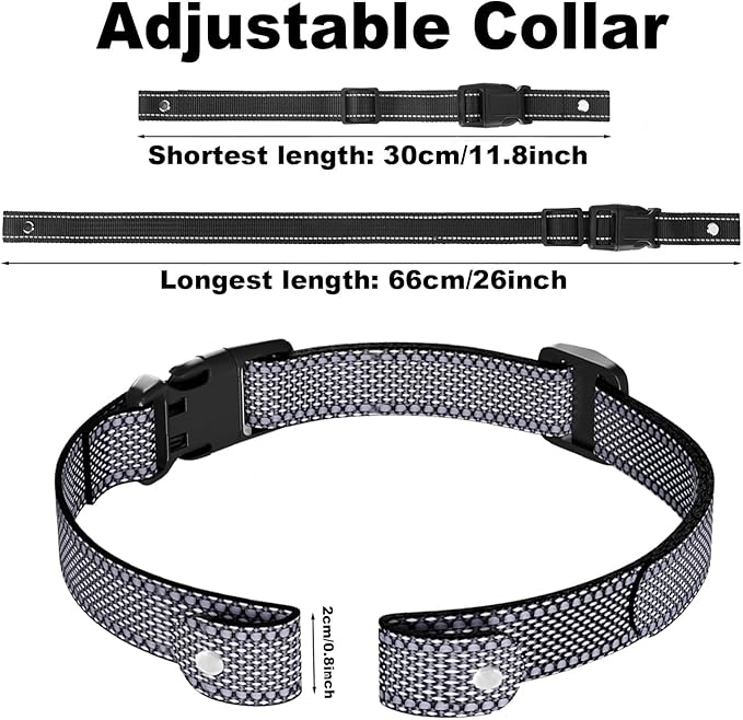 Aikko Universal Dog Training Collar Replacement Strap - Adjustable Nylon Strap with Heavy-Duty Buckle for Shock/Bark/Fence E-Collars (Red & Light Green)
