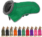 Fragralley Dog Coat Large, Waterproof Dog Jacket with Warm Fleece Lining, Adjustable Reflective Dogs Winter Coat, Turtleneck Pet Coats for Cold Weather (Green XL)