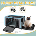 Petskd Pet Carrier 17x12x8.5 JetBlue Allegiant Airline Approved,Pet Travel Carrier Bag for Small Cats and Dogs, Soft Dog Carrier for 1-8 LBS Pets,Dog Cat Carrier with Safety Lock Zipper(Grey)