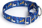 Heavy Duty 1.5 Inch Thick Dog Collar - Escape Proof No Pull Martingale Collar for Large Dogs, Wide Adjustable Slip Training Collar (Bule Dog L)