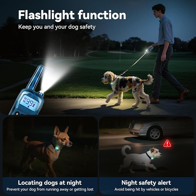 Shock Collar for Small Dogs，Tiniest and Lightest Dog Training Collar with 2000ft Remote，Tailored Small Dog Shock Collar 5-15 Pounds，Beep，Vibration and Safe Shock，0-99-Level Precise Adjustment，Blue