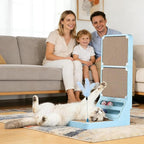Cat Scratcher Cat Scratch Pad L Shape Wall Mounted Dual Use (Vert/Horiz) Kitten Bunifa Scratching Card Board Vertical Post with Ball Toys Feathers,Protecting Furniture Core is Replaceable Large Blue