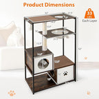 PETSITE 52 Inch Modern Cat Tree with 2 Cat Condos, Multi-Level Cat Tower with Sisal Scratching Posts, Dangling Balls, Removable Soft Cushion and Scratching Pads, Space Capsule, and Anti-Tipping Kits