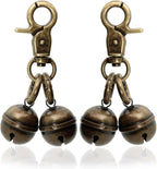 Copper Bells for Dog Collars with Snap Clips - Dog Bells to Go Outside,Made of Pure Copper for Dogs/Cat - Clear Sound & No Rust - Know Where Your Pet