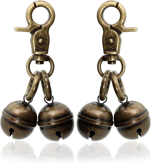 Copper Bells for Dog Collars with Snap Clips - Dog Bells to Go Outside,Made of Pure Copper for Dogs/Cat - Clear Sound & No Rust - Know Where Your Pet