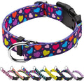 Valentines Martingale Collar for Dogs with Buckle No Pull Adjustable Nylon Limited Slip Training Dog Collars (Purple Love, Large)