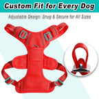 BARKBAY Dog Harness No Pull Mesh for Large Dogs - Adjustable, Reflective, Comfortable, No Choke, Heavy-Duty - Perfect for Outdoor Training, Walking, and Hiking - Strong & Durable - L & Red Mesh