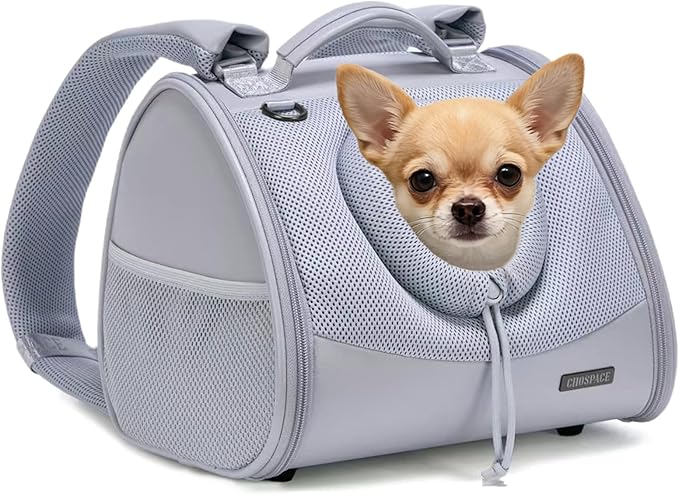 Pet Dog & Cat Chest Carrier Backpack,Adjustable Ventilated Carrier for Small Dogs Cats,Front Facing Puppy Carrier Backpack,Lightweight Doggy Backpack for Travel Hiking Outdoor (Heather Grey)