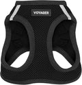 Best Pet Supplies - All Weather Mesh / Plush, Reflective, No Pull Harness for Small, Medium Dogs, Cats - Secure with Hook & Loop Fastener, Buckle, Double D-Rings - Black/Black Trim, XL
