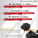 ADITYNA Heavy Duty Dog Collar for Extra-Large Dogs - Reflective Red Collar with Handle for Training, and Walking - Wide, Thick, Tactical, Soft Neoprene Padded