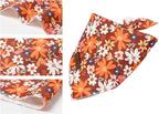 Lionet Paws Fall Dog Bandana Washable Cotton Borwn Handkerchief Scarf Triangle Floral Oxalis Bandana for Medium Large Dogs Girl Boy
