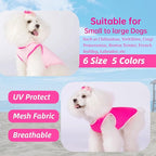 2 Pack Cooling Shirts for Dogs, Lightweight Mesh Breathable Dog Shirt for Medium Dogs Girl,Sun-Protection Sleeveless Shirts for Dog&Cat Puppy Vest Pet Apparel P23ST00601XXL