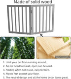 ZJSF Freestanding Indoor Dog Gate for House Foldable Wood Grey Puppy Gate for Doorways Pet Gate for Stairs Extra Wide Pet Fence 24" Height 2 Panels