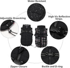 Geyecete Warm Waterproof Winter Dog Coat With Harness Traction Belt - Pet Outdoor Jacket for Autumn and Winter - Medium, Small Dogs - Black-M