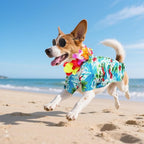 3 Pcs Dog Hawaiian Costume Set Includes Shirt Sunglasses Wreath Dog Outfit Pet Costume for Small Medium Pet Party Summer