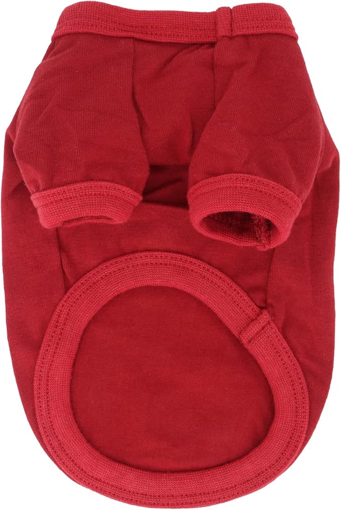 LOPHIPETS 100% Cotton Dog Tee Shirt for Small Dogs Chihuahua Puppy Clothes-Red/XL